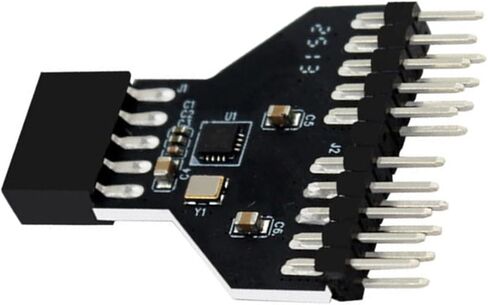 محول رأس USB2.0 مزدوج 9Pin متوافق مع طابعات اللوحات الأم والماسحات الضوئية والأجهزة الخارجية لفاصل رأس لوحات المفاتيح in Kuwait