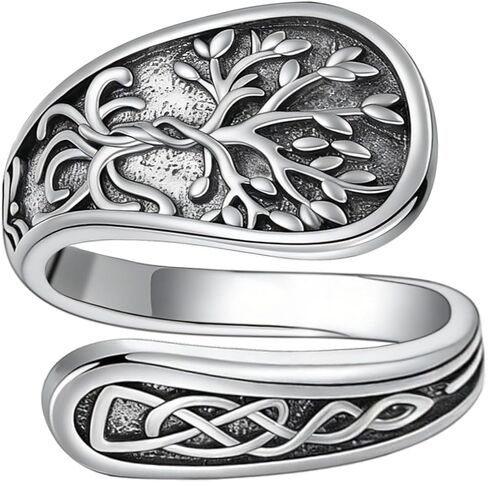 Silver Floral Open Ring for Women, Adjustable Stacking Band for Everyday Wear in Saudi Arabia