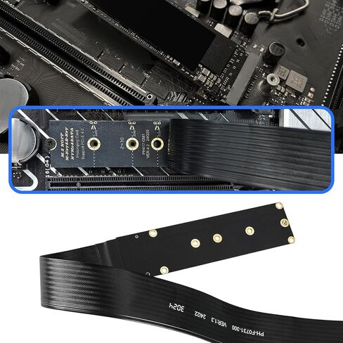 كابل تمديد eMagTech NGFF M-Key NVME ذكر إلى أنثى PCI-E 4.0 للوحة الأم SSD 2230 2242 2260 2280، 30 سم (90 درجة) in Kuwait