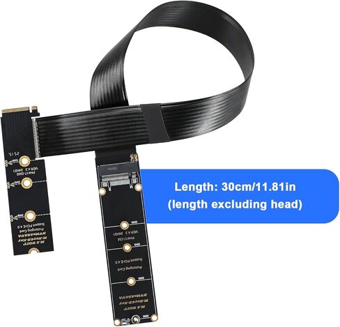 كابل تمديد eMagTech NGFF M-Key NVME ذكر إلى أنثى PCI-E 4.0 للوحة الأم SSD 2230 2242 2260 2280، 30 سم (90 درجة) in Kuwait