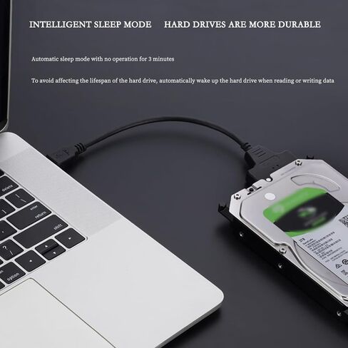 USB 3.0 to SATA Adapter Cable for 2.5"/3.5" HDD/SSD, SATA to USB External Hard Drive Converter, JMS578 Chip, OTG Support, 11.9in in Saudi Arabia