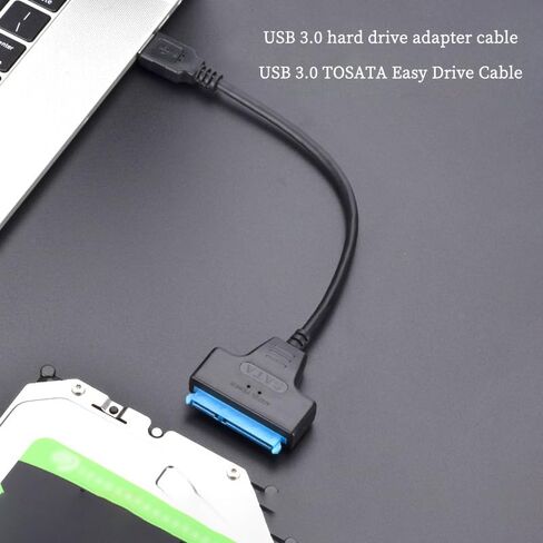 USB 3.0 to SATA Adapter Cable for 2.5"/3.5" HDD/SSD, SATA to USB External Hard Drive Converter, JMS578 Chip, OTG Support, 11.9in in Saudi Arabia