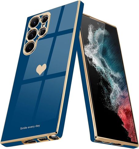 جراب Teageo لهاتف Samsung Galaxy S23 للنساء والبنات لطيف على شكل قلب فاخر وغطاء خلفي ناعم ومرتفع لحماية الكاميرا الكاملة من السيليكون المقاوم للصدمات لهاتف Galaxy S23 5G، لافندر in Kuwait