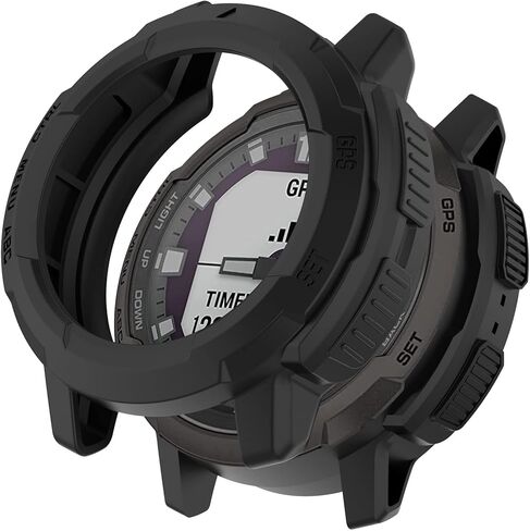 Compatible with Garmin Instinct Crossover Protective Case, Smartwatch PC Protective Cover Case Soft Shell Black Smartwatch Accessories in Saudi Arabia