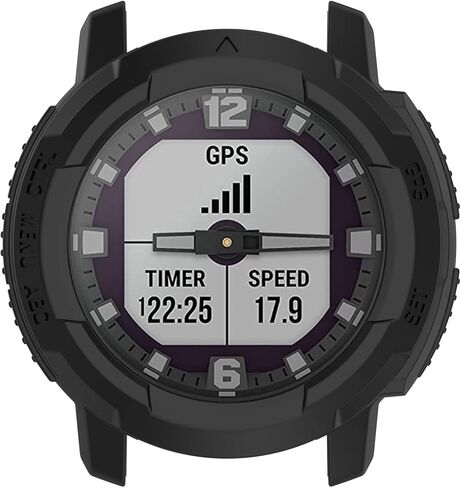 Compatible with Garmin Instinct Crossover Protective Case, Smartwatch PC Protective Cover Case Soft Shell Black Smartwatch Accessories in Saudi Arabia