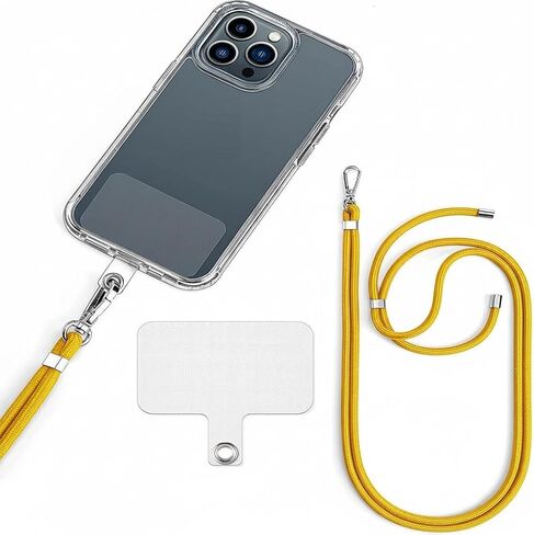 Cell Phone Lanyard Universal for iPhone Phone Full Case, Crossbody Cellphone Lanyards, Around Neck Hanging Necklace Sling, Cross Body Shoulder Strap, Anti-Theft, Hands Free yellow in Saudi Arabia