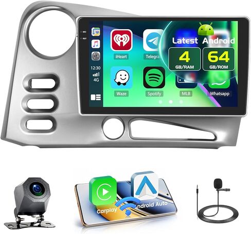 ستيريو سيارة 4+64 جيجابايت Android 15 لسيارة Toyota Corolla Matrix 2003-2008 Wireless Carplay Android Auto، ستيريو سيارة بشاشة تعمل باللمس 9 بوصة مع نظام تحديد المواقع العالمي (GPS)، كاميرا احتياطية، بلوتوث، FM/RDS، EQ، WiFi، SWC in Saudi Arabia