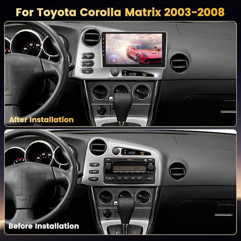 ستيريو سيارة 4+64 جيجابايت Android 15 لسيارة Toyota Corolla Matrix 2003-2008 Wireless Carplay Android Auto، ستيريو سيارة بشاشة تعمل باللمس 9 بوصة مع نظام تحديد المواقع العالمي (GPS)، كاميرا احتياطية، بلوتوث، FM/RDS، EQ، WiFi، SWC in Saudi Arabia