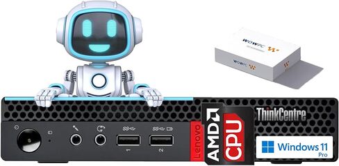 Lenovo ThinkCentre Tiny Desktop, 8GB RAM, 512GB SSD, AMD CPU, Dual-Display Support, Wi-Fi, Bluetooth, Multiple USB Ports, Ethernet Port, w/o Keyboard, Windows 11 Pro, Compact Design, Business-Grade in Saudi Arabia