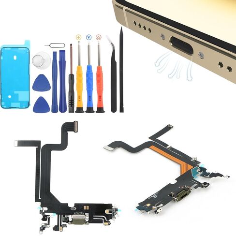 YWLRONG for iPhone 14 Pro Max Charging Port for iPhone 14 Pro Max Dock Connector Replacement USB Charger Board Flex Cable Assembly Accessories with Repair Tools(Gold) in Saudi Arabia