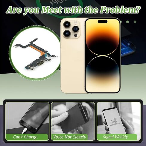 YWLRONG for iPhone 14 Pro Max Charging Port for iPhone 14 Pro Max Dock Connector Replacement USB Charger Board Flex Cable Assembly Accessories with Repair Tools(Gold) in Saudi Arabia