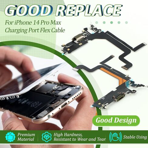 YWLRONG for iPhone 14 Pro Max Charging Port for iPhone 14 Pro Max Dock Connector Replacement USB Charger Board Flex Cable Assembly Accessories with Repair Tools(Gold) in Saudi Arabia