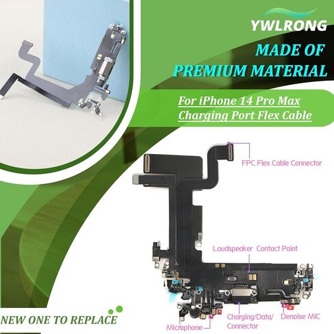 YWLRONG for iPhone 14 Pro Max Charging Port for iPhone 14 Pro Max Dock Connector Replacement USB Charger Board Flex Cable Assembly Accessories with Repair Tools(Gold) in Saudi Arabia