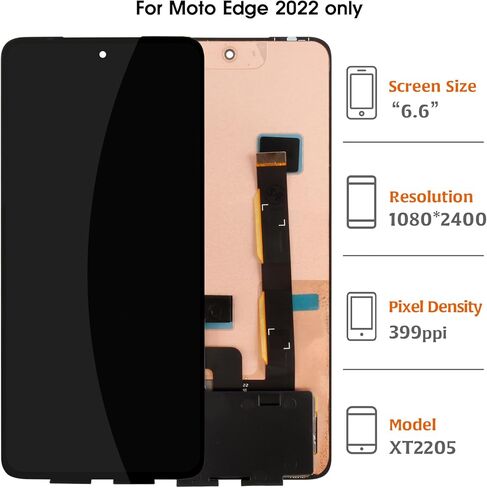 Original OLED LCD for Motorola Moto Edge 2022 OEM LCD Screen Replacement 6.6" XT2205 XT2205-1 XT2205-3 LCD Display Touch Digitizer Screen Assembly with Repair Tools in Saudi Arabia