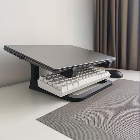 Laptop Stand for Desk, Laptop Riser ABS Detachable Portable Notebook Holder for 10-15.6"Laptops, Computer - Black in Saudi Arabia