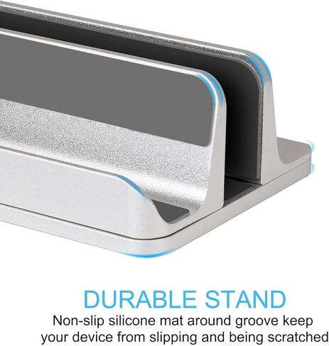 JARLINK Vertical Laptop Stand Bundle with (Upgraded Version) Vertical Laptop Stand, Desktop Stand Adjustable Laptop Holder (up to 17.3 inches) Compatible with All Laptops iPad Tablet (Silver) in Saudi Arabia
