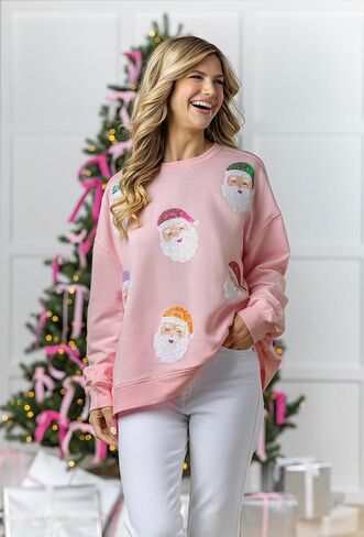 Mud Pie womens Mud Pie Women's Holiday Sparkle Sweatshirt in Saudi Arabia