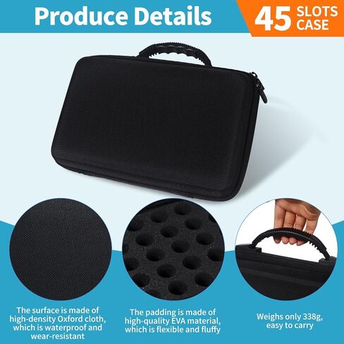 30 Slots Insulin Travel Case Diabetic Insulin Peptide Fridge Carrying Case with Mesh Pocket Fits 10ml Vials, Vial Holder Storage Protector Bag Insulin Cooler for Home Organization (Black, 30 Slots) in Saudi Arabia
