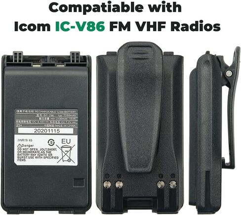 بطارية بديلة 7.2 فولت 2250 مللي أمبير في الساعة BP-298 ليثيوم أيون لبطارية أجهزة الراديو Icom IC-V86 VHF FM مع مشبك حزام in Saudi Arabia