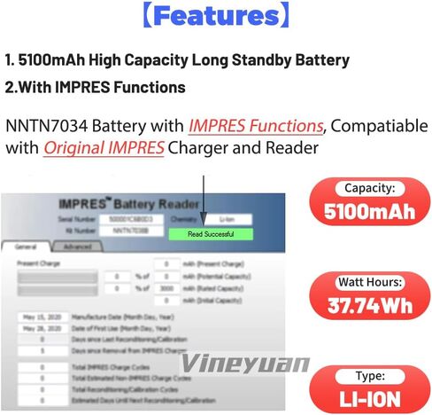 2X 5100mAh High Capacity NNTN7034 IMPRES Replacement Li-ion Battery Compatible for APX6000 APX7000 APX6000XE APX7000XE APX8000XE SRX2200 in Saudi Arabia