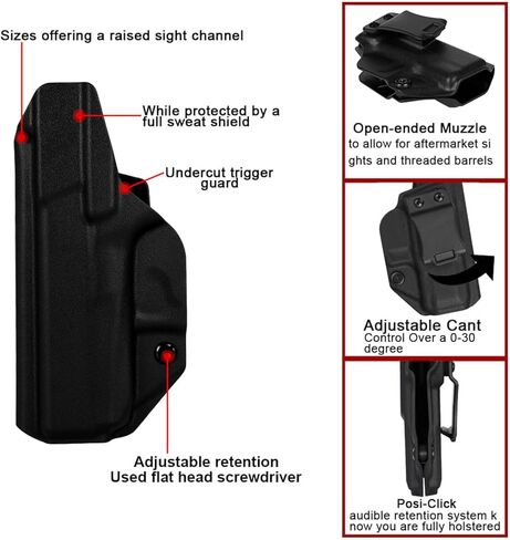 حافظة IWB لليد اليمنى تناسب موديلات Glock 43/43X/43X MOS مع حافظة مسدس السكك الحديدية وحامل عالمي 9 مم/.40 حامل ماج مزدوج/مفرد IWB/OWB حافظات مجلة مخفية in Saudi Arabia