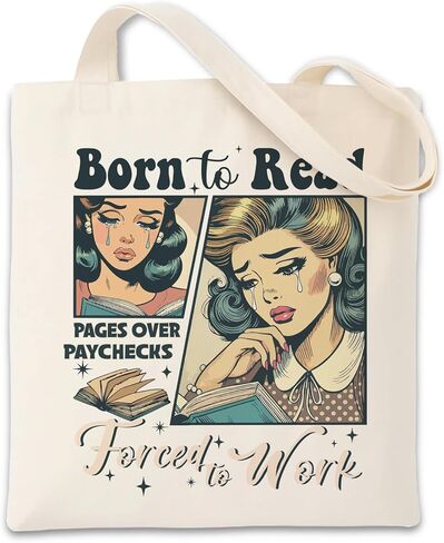 Book Lovers Tote Bag, Book Club Totes, Aesthetic Shopping Grocery Reusable Tote Bag for Reading Accessories, Librarian, Bookish, Readers, Teacher, Library Present in Saudi Arabia