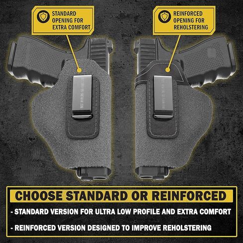 Made in USA - Suede Leather IWB Holster | Fits Glock 17 19 19X 22 26 43 43X 45 | Taurus GC3 | S&W M&P Shield | Canik TP9 Elite | Sig P229 | Plus Similar Sized Handguns | The Ultimate Suede IWB Holster in Saudi Arabia