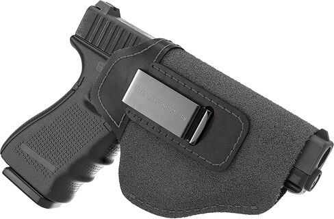 Made in USA - Suede Leather IWB Holster | Fits Glock 17 19 19X 22 26 43 43X 45 | Taurus GC3 | S&W M&P Shield | Canik TP9 Elite | Sig P229 | Plus Similar Sized Handguns | The Ultimate Suede IWB Holster in Saudi Arabia