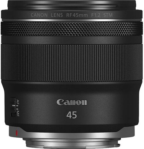 Canon RF 45mm f/1.2 STM Lens | Fast Wide-Aperture Prime with Smooth AF & Low-Light Performance | Great for Portraits, Weddings & Creative Photography (7198C002) + 64GB Memory Card + Camera Bag in Kuwait