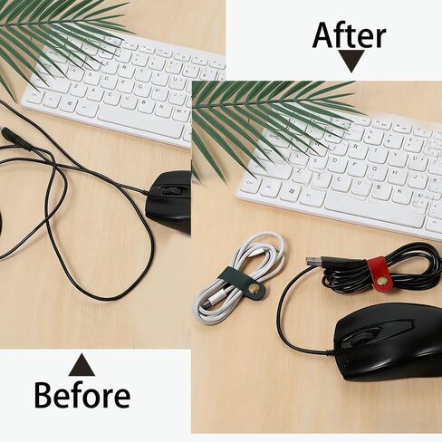 10pcs Faux Leather Data Cable Earphone Cable，Faux Leather Tie for Cable Management, Without Battery in Saudi Arabia