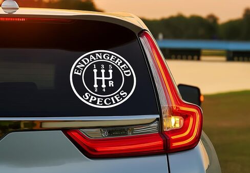 Endangered Species Decal - Manual Transmission Gear Shift Vinyl Sticker for Car Truck SUV Laptop - Waterproof Durable - Gift for Driving Enthusiast in Saudi Arabia
