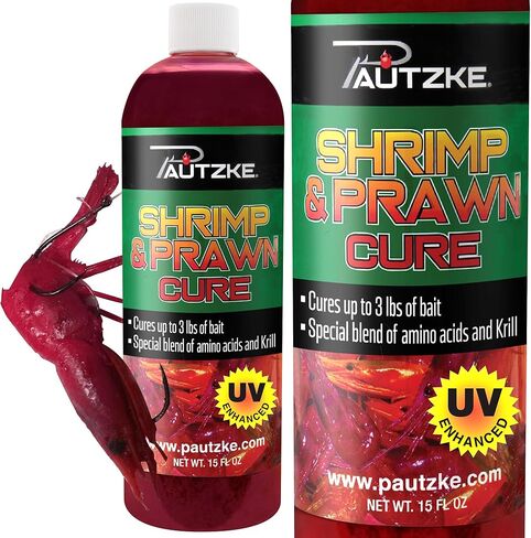 Pautzke Shrimp and Prawn Cure - Professional Grade Bait Treatment with Premium Amino Acids & Krill Formula, Preserves & Enhances Natural Scent, Cures Up to 3 lbs of Fresh Bait - Red in Saudi Arabia