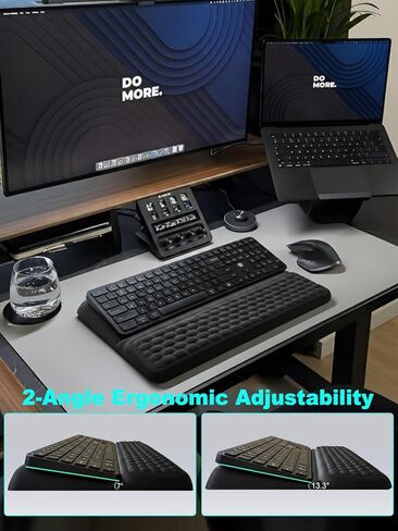 Computer Keyboard Stand with Wrist Rest, Ergonomic All-in-One Keyboard Riser with Palm Support Pad, Non-Slip Desktop Computer Stand for Office Home Gaming Desk (Black) in Saudi Arabia