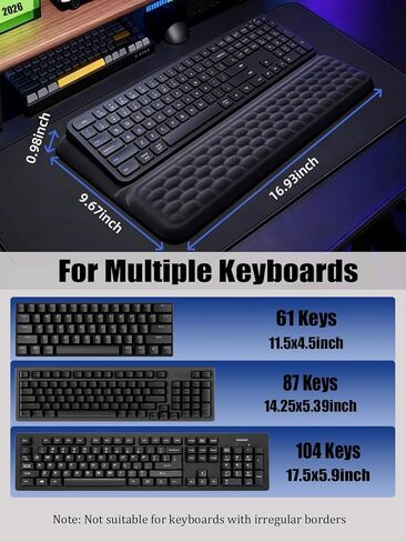Computer Keyboard Stand with Wrist Rest, Ergonomic All-in-One Keyboard Riser with Palm Support Pad, Non-Slip Desktop Computer Stand for Office Home Gaming Desk (Black) in Saudi Arabia