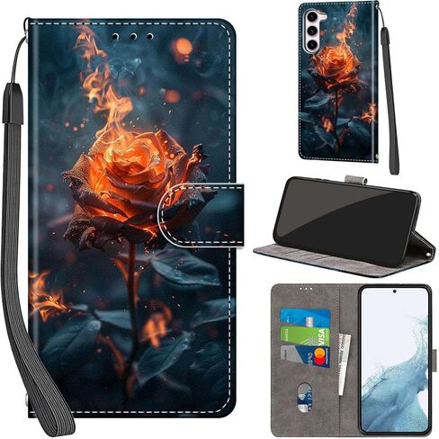 حافظة محفظة لهاتف Samsung Galaxy S23 (لا تناسب s23 Ultra / s23 Plus)، مع [3 فتحات للبطاقات]، غطاء قلاب واقٍ من جلد البولي يوريثان بقفل مغناطيسي مقاوم للصدمات مقاس 6.1 بوصة، وردي وردي in Kuwait