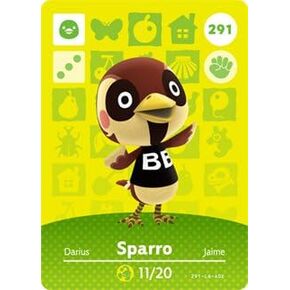 Sparro - Nintendo Animal Crossing Happy Home Designer Amiibo Card - 291 in Kuwait