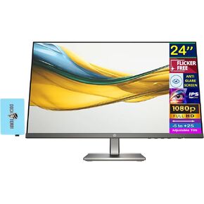 شاشة HP Series 5 524da مقاس 24 بوصة FHD IPS مع وقت استجابة 5 مللي ثانية، مضادة للتوهج، خالية من الوميض، VGA، HDMI وموسع منفذ USB Dockztorm، لون أسود/رمادي (B11W5AT#ABA) in Kuwait
