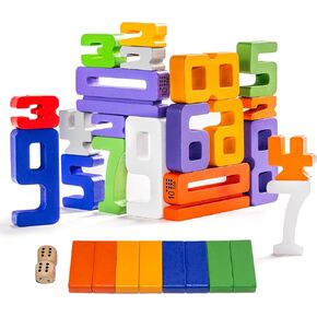 Large 30 Pcs Wooden Number Building Blokcs，Large Digit Blocks for Kids，Friends of 10 Blocks，Educational Tool Number Blocks for Kids 3+ Year Olds，Toys for Learning Math and Working on Balance in Saudi Arabia