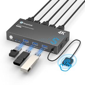 محول USB 3.0 kvm، محول HDMI KVM 4K@60 هرتز، EDID، (شاشات 4K 1) in Kuwait