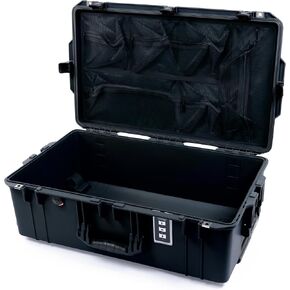 حافظة Pelican 1595 من ColorCase - سوداء - حافظة كبيرة الحجم مقاومة للماء مع منظم غطاء شبكي - مقابض ومزالج زرقاء in Kuwait