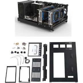 حافظة كمبيوتر ATX، حافظة Micro ATX للوحات الأم ATX، M ATX، ITX، تبريد مياه 360 درجة، إلخ، إطار حافظة كمبيوتر مفتوح بمقبض يمكن أن يقف أو يستلقي، لوح فولاذي تبريد قوي in Kuwait
