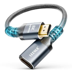 كابل تمديد HDMI 8K بطول 1 قدم، موسع HDMI 2.1 فائق السرعة، 48 جيجابت في الثانية، 8K@60 هرتز 4K@120 هرتز، ذكر إلى أنثى، مجدول من النايلون لعصا التلفاز، HDTV، جهاز العرض، الكمبيوتر المحمول in Kuwait