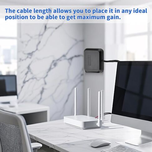 SUPERBAT 4G LTE SMA Male MIMO Antenna Adhesive Magnet Mount with 10ft Extension Cables for Verizon AT&T T-Mobile Sprint 4G LTE Router Cellular IoT Gateway Mobile Broadband Modem Hotspot in Saudi Arabia