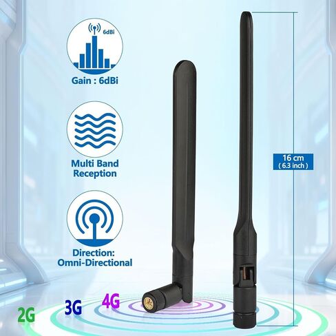 4G LTE Cellular Antenna 3dBi SMA Male Antenna (2-Pack) for 4G LTE Wireless Router CPE Hotspot Industrial IoT Router Cellular Gateway Terminal Outdoor Cellular Security Camera Delivery Locker in Kuwait