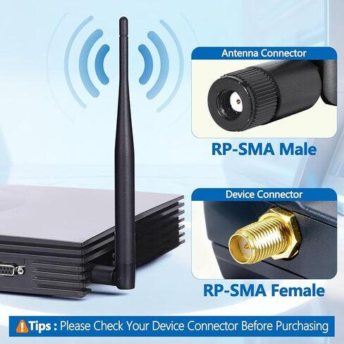 Dual Band WiFi Antenna 2.4GHz 5GHz 5.8GHz 6dBi RP-SMA Male MIMO Antenna for WiFi Router Wireless Network Card USB Adapter Security IP Camera Video Surveillance Monitor (2-Pack) in Kuwait