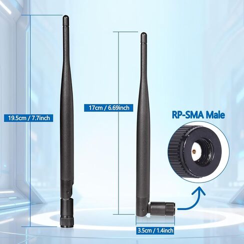 Dual Band WiFi Antenna 2.4GHz 5GHz 5.8GHz 6dBi RP-SMA Male MIMO Antenna for WiFi Router Wireless Network Card USB Adapter Security IP Camera Video Surveillance Monitor (2-Pack) in Kuwait
