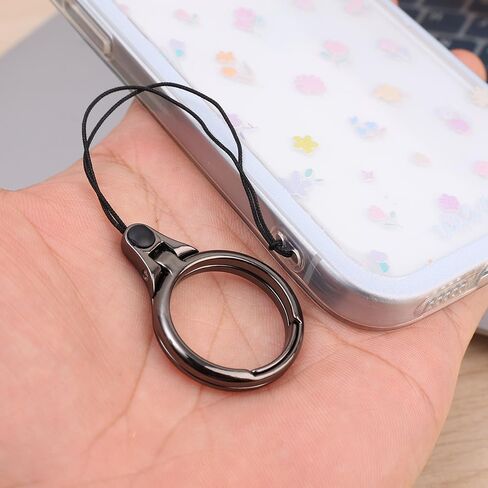 2 in 1 Metal Lanyard Set for iPhone Universal Keychain Straps Keycord Ring Finger Mobile Holder Stand Accessories,Gold in Saudi Arabia