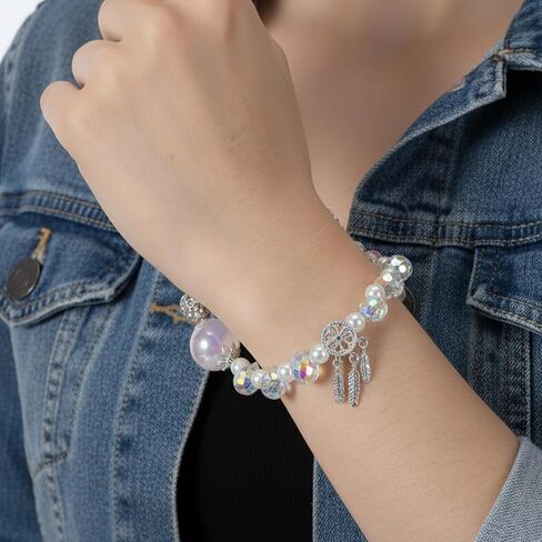 Crystal Phone Wrist Strap for Women, Beaded Wrist Strap Chain Lanyard Keychain for Cellphone Sparkling Phone Charm with Tether Tab Hands-Free Wristlet Bracelet Straps Pink in Saudi Arabia