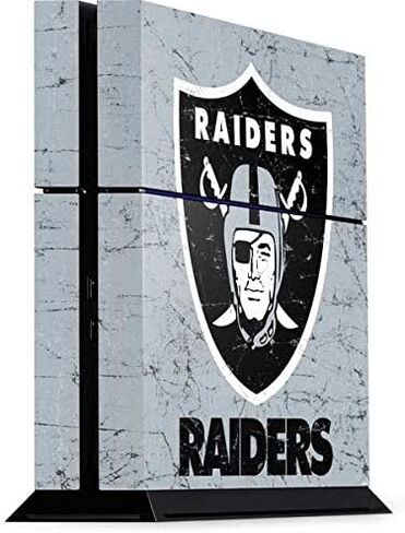 غلاف Skinit المخصص للألعاب متوافق مع وحدة تحكم PS4 - مرخص رسميًا من NFL Las Vegas Raiders - تصميم بديل متعثر in Kuwait