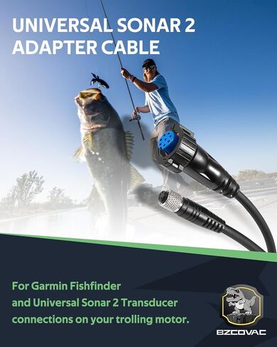 1852074 MKR-US2-14 Universal Sonar 2 Adapter Cable for Trolling Motors to Garmin ECHOMAP and GPSMAP, Connection for LiveScope Chartplotter and fishfinder, 8-Pin, Black in Saudi Arabia